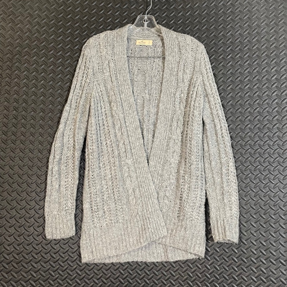Hollister California Gray Knit Cardigan Sweater Open Front‎ Women's Small